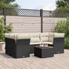 Image de VIDAXL Salon de jardin modulable 7 pièces résine tressée noir 6 places table fixe 62x62x69 cm