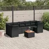 Image de vidaXL Salon de Jardin avec Coussins 8 pcs, Canapés de Patio, Ensemble de Meubles, Mobilier de Terrasse Extérieur, Noir 3223507