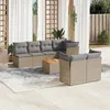 Image de Salon de jardin modulable VIDAXL 7 personnes 8 pieces resine tressee 62 x 62 x 69 cm beige