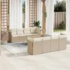 Image de Salon de jardin modulable VIDAXL beige resine tressee 9 pieces 62 x 62 x 69 cm 8 personnes