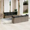 Image de vidaXL Salon de jardin 9 pcs avec coussins gris résine tressée 3223526