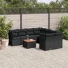 Image de Salon de jardin modulable VIDAXL resine tressee noir 9 pieces 8 personnes