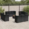 Image de Salon de jardin modulable Vidaxl resine tressee noir 13 pieces 12 personnes