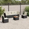 Image de Salon de jardin modulable vidaxl 7 pieces resine tressee 6 personnes 62 x 62 x 69 cm noir