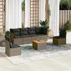 Image de Vidaxl Salon de jardin modulable - Lot de 7 pièces - Résine tressée gris - 6 personnes