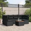 Image de vidaXL Salon de jardin 7 pcs avec coussins noir résine tressée 3223556