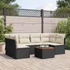 Image de vidaXL Salon de jardin 7 pcs avec coussins noir résine tressée 3223557