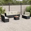 Image de Salon de jardin modulable VIDAXL resine tressee 8 personnes 9 pieces 62 x 62 x 69 cm noir
