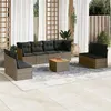 Image de vidaXL Salon de jardin 9 pcs avec coussins gris résine tressée 3223582