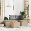 Image de Salon de jardin modulable vidaxl beige 5 pieces resine tressee 62 x 62 x 69 cm 4 personnes