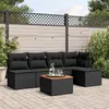 Image de Vidaxl Salon de jardin modulable - Lot de 6 pièces - Résine tressée Noir - 5 personnes - 62 x 62 x 69 cm