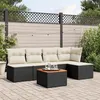 Image de Salon de jardin modulable VIDAXL 6 pieces resine tressee 5 personnes 62 x 62 x 69 cm noir