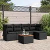 Image de Resine tressee Vidaxl salon de jardin modulable noir 6 pieces 5 personnes