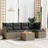 Image de Gris Vidaxl salon de jardin modulable resine tressee 6 pieces 62.0 x 62 x 69 5 personnes