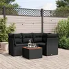 Image de Salon de jardin modulable vidaxl resine tressee 5 pieces noir 62 x 62 x 69 cm 4 personnes