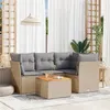 Image de Salon de jardin modulable Vidaxl 4 personnes beige 5 pieces 62 x 62 x 69 cm resine tressee