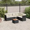 Image de Salon de jardin modulable vidaxl resine tressee 7 pieces noir 62 x 62 x 69 cm 6 personnes