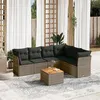 Image de vidaXL Salon de jardin avec coussins 7 pcs gris résine tressée 3223659