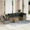Image de vidaXL Salon de jardin avec coussins 7 pcs gris résine tressée 3223666