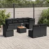 Image de Salon de jardin modulable vidaxl resine tressee noir 9 pieces 62 x 62 x 69 cm 8 personnes