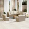 Image de Salon de jardin modulable VIDAXL resine tressee beige 12 pieces 11 personnes