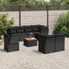 Image de vidaXL Salon de Jardin avec Coussins 9 pcs, Canapés de Patio, Ensemble de Meubles, Mobilier de Terrasse Extérieur, Noir 3223738