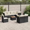 Image de vidaXL Salon de Jardin avec Coussins 9 pcs, Canapés de Patio, Ensemble de Meubles, Mobilier de Terrasse Extérieur, Noir 3223739