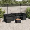 Image de vidaXL Salon de jardin 8 pcs avec coussins noir résine tressée 3223752