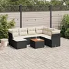 Image de Salon de jardin modulable Vidaxl rotin noir 8 pieces 7 personnes