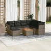 Image de vidaXL Salon de jardin 8 pcs avec coussins gris résine tressée 3223764