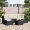 Image de vidaXL Salon de jardin 7 pcs avec coussins noir résine tressée 3223767