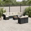 Image de vidaXL Salon de jardin 10 pcs avec coussins noir résine tressée 3223809