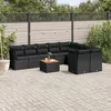 Image de Salon de jardin modulable vidaxl noir 10 pieces 9 personnes 62 x 62 x 69 cm resine tressee