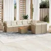 Image de Salon de jardin modulable vidaxl resine tressee 9 personnes 10 pieces 62 x 62 x 69 cm beige