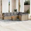 Image de Salon de jardin modulable VIDAXL resine tressee 9 personnes 10 pieces 62 x 62 x 69 cm beige