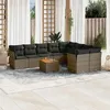 Image de Salon de jardin modulable VIDAXL 9 personnes gris resine tressee 62 x 62 x 69 cm 10 pieces