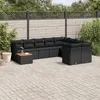 Image de vidaXL Salon de jardin 10 pcs avec coussins noir résine tressée 3223822