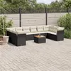 Image de vidaXL Salon de jardin 11 pcs avec coussins noir résine tressée 3223830