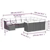 Image de vidaXL Salon de jardin 11 pcs avec coussins noir résine tressée 3223843
