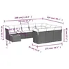 Image de vidaXL Salon de jardin 11 pcs avec coussins gris résine tressée 3223848