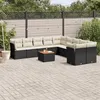 Image de vidaXL Salon de Jardin avec Coussins 11 pcs, Canapés de Terrasse, Ensemble de Meubles de Patio, Mobilier d'Extérieur, Noir 3223851