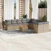 Image de Salon de jardin modulable Vidaxl rotin beige 11 pieces 10 personnes