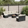 Image de vidaXL Salon de jardin 10 pcs avec coussins noir résine tressée 3223858