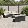 Image de vidaXL Salon de Jardin avec Coussins 11 pcs, Canapés de Terrasse, Ensemble de Meubles de Patio, Mobilier d'Extérieur, Noir 3223865