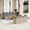 Image de Salon de jardin modulable VIDAXL 11 pieces 10 personnes resine tressee 62 x 62 x 69 cm beige