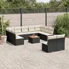Image de vidaXL Salon de Jardin avec Coussins 12 pcs, Canapés de Patio, Ensemble de Meubles, Mobilier de Terrasse Extérieur, Noir 3223886