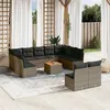 Image de Salon de jardin modulable Vidaxl resine tressee gris 12 pieces 11 personnes