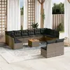 Image de Salon de jardin modulable VIDAXL resine tressee gris 13 pieces 12 personnes