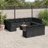 Image de Salon de jardin modulable Vidaxl resine tressee noir 14 pieces