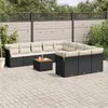 Image de Salon de jardin modulable VIDAXL 12 pieces 11 personnes noir 62 x 62 x 69 cm resine tressee